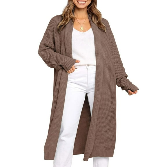 Women's Oversized Slouchy Knit Chunky Open Front Sweater Coat