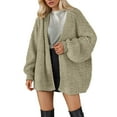 thumbnail image 1 of Women's Oversized Solid Batwing Sleeve Cardigan Open Front Knit Sweater Long Sleeve Lightweight Fall Winter Lounge Wear, 1 of 5