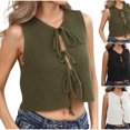 thumbnail image 1 of Women's Oversized Solid Color Round Neck Sleeveless Blouse Tank Cute Trendy Outfits Casual Daily Wear Summer | CSEONE,Army Green L, 1 of 9