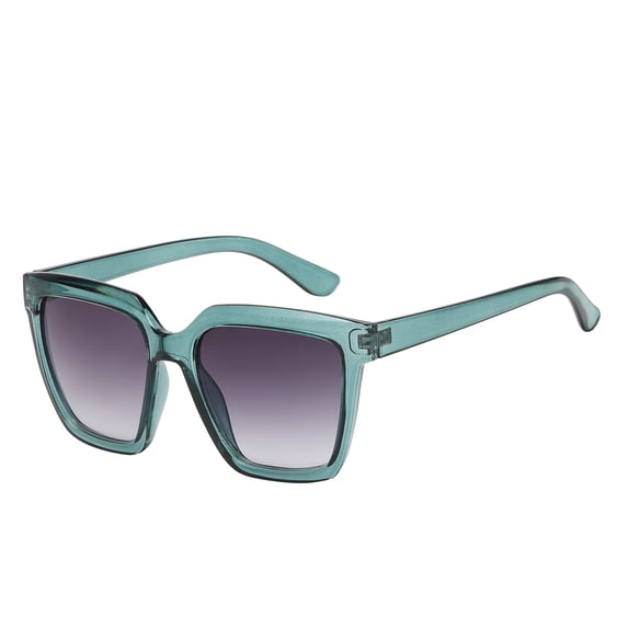 Women's Oversized Square Sunglasses - Green Frame / Gradiant Smoke Lens