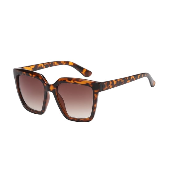 Women's Oversized Square Sunglasses - Tortoise Frame / Gradiant Brown Lens