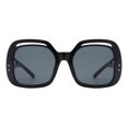 thumbnail image 1 of Women’s Oversized Square Sunglasses Vintage Retro Bold Cutout Frame UV400 Black, 1 of 5