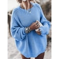 thumbnail image 1 of Women's Oversized Sweaters Batwing Sleeve Mock Neck Jumper Tops Chunky Knit Pullover Sweater, 1 of 5