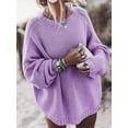thumbnail image 1 of Women's Oversized Sweaters Batwing Sleeve Mock Neck Jumper Tops Chunky Knit Pullover Sweater, 1 of 5