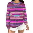 thumbnail image 1 of Women's Oversized Sweaters Colorful Striped Pullover Tops Chunky Knit Long Sleeve Crewneck Shirts, 1 of 6