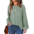 thumbnail image 1 of Women's Oversized Sweatshirt 2025 Fall Fashion Clothes Ribbed Corduroy Long Sleeve Going Out Pullover Tops 07-Light Green M, 1 of 5