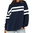 thumbnail image 1 of Women's Oversized Sweatshirt Casual Long Sleeve Crew Neck Color Block Loose Pullover Tops Fall Fashion Outfits, 1 of 5