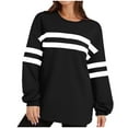 thumbnail image 1 of Women's Oversized Sweatshirt Casual Long Sleeve Crew Neck Color Block Loose Pullover Tops Fall Fashion Outfits, 1 of 4