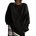 thumbnail image 1 of Women's Oversized Sweatshirt Crew Neck Long Sleeve Soft Cotton Baggy Pullover Solid Color Tunic Tops, 1 of 6