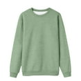 thumbnail image 1 of Women's Oversized Sweatshirt Crewneck Solid Color Long Sleeved Pullover Sweater, Elegant Casual Athletic Top For St. Pa's Holiday,Size:S, 1 of 2