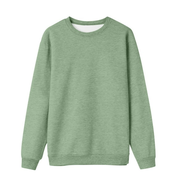 Women's Oversized Sweatshirt Crewneck Solid Color Long Sleeved Pullover Sweater, Elegant Casual Athletic Top For St. Pa's Holiday,Size:S