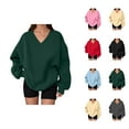 thumbnail image 1 of Women's Oversized Sweatshirt Fall Winter Comfort V Neck Oversized Sweat Shirts Pullover Tops, 1 of 5