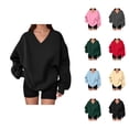 thumbnail image 1 of Women's Oversized Sweatshirt Long Sleeve Cute V Neck Loose Sweatshirts Pullover Tops, 1 of 5