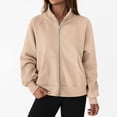 thumbnail image 1 of Women's Oversized Sweatshirt Pullover Tops Loose Solid Color Long Sleeve Casual Zipper Tops Blouse With Pocket Sweatshirt Jackets, 1 of 9
