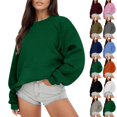 thumbnail image 1 of Women's Oversized Sweatshirt, Women's Crewneck Oversized Sweatshirt Raglan Sleeve Long Sleeve Pullover Tops Casual, 1 of 6