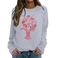 thumbnail image 1 of Women's Oversized Sweatshirts Fashion Spring Tops Lobster Print Long Sleeve Crewneck Fall Casual Pullover Sweater, 1 of 3