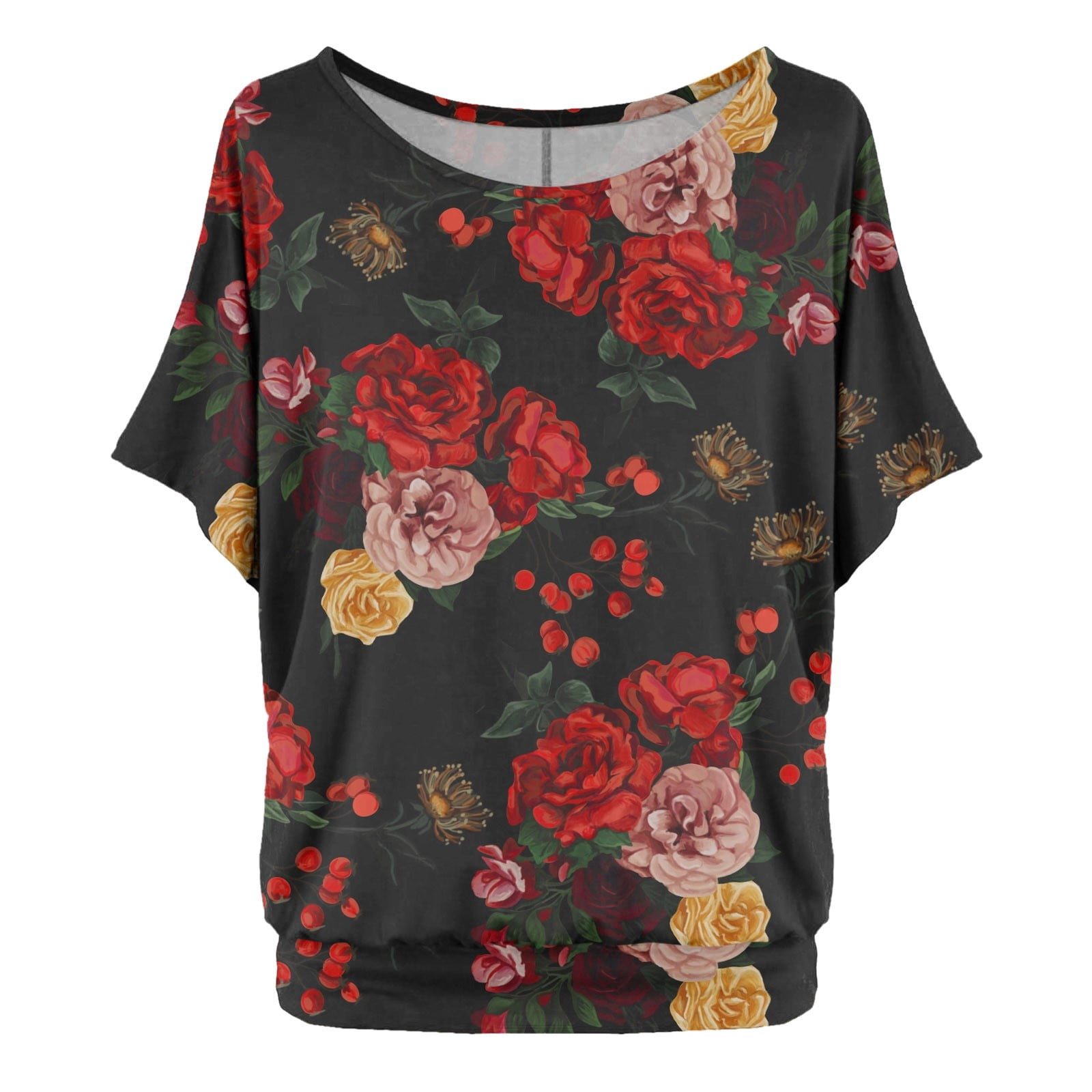 Women's Oversized TShirt with Batwing Sleeves Short Sleeve Tops Long