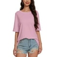 thumbnail image 1 of Women's Oversized T Shirt Crewneck Solid Short Sleeve Baggy Tees, 1 of 4