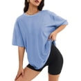 thumbnail image 1 of Women's Oversized T-Shirt Loose Round Neck Short Sleeve Top Summer Casual Shirt 2024 Basic T-Shirt, 1 of 5