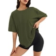 thumbnail image 1 of Women's Oversized T-Shirt Loose Round Neck Short Sleeve Top Summer Casual Shirt 2024 Basic T-Shirt, 1 of 5