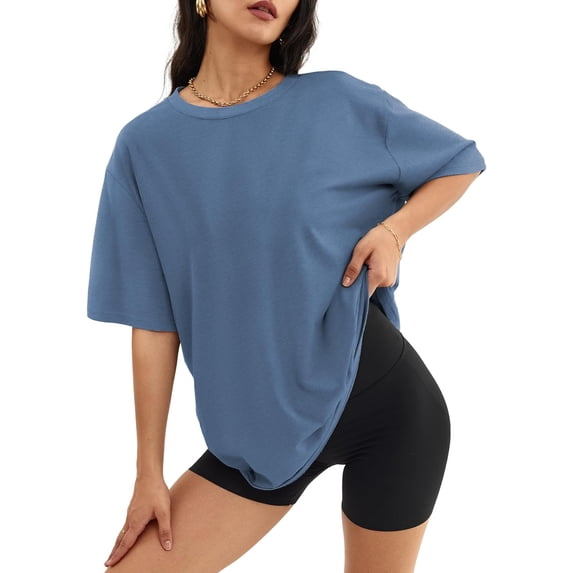 Women's Oversized T-Shirt Loose Round Neck Short Sleeve Top Summer Casual Shirt 2024 Basic T-Shirt