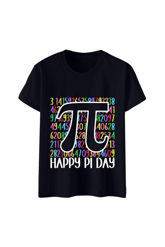 Women's Oversized T Shirts Graphic Tees Bruh It's Pi Day Stylish Sense Printed T Shirt Top Loose Fit Blouses S-2XL
