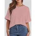 thumbnail image 1 of Women's Oversized T Shirts Short Sleeve Crewneck Summer Tops Casual Loose Basic Tee Shirts Trendy Clothes, 1 of 4
