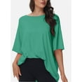 thumbnail image 1 of Women's Oversized Short Sleeve T-Shirt - Casual Crewneck Plain Top for Summer, 1 of 6