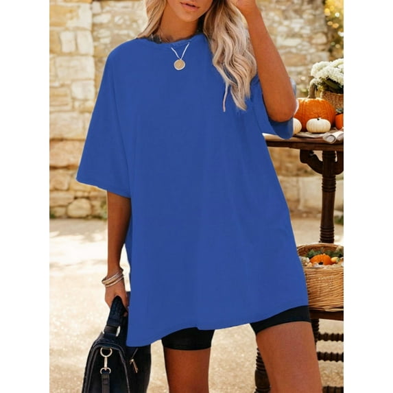 Women's Oversized T Shirts Tees Half Sleeve Crew Neck