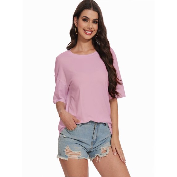 Women's Oversized T Shirts Tees Half Sleeve Crew Neck