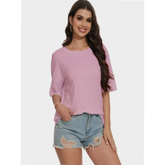 Women's Oversized T Shirts Tees Half Sleeve Crew Neck