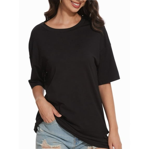 Women's Oversized T Shirts Tees Half Sleeve Crew Neck