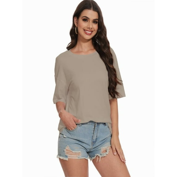 Women's Oversized T Shirts Tees Half Sleeve Crew Neck