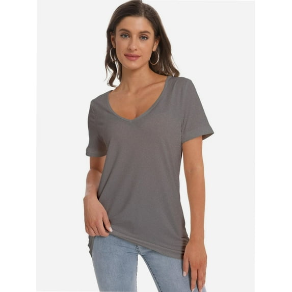 Women's Oversized T Shirts Tees Half Sleeve V Neck