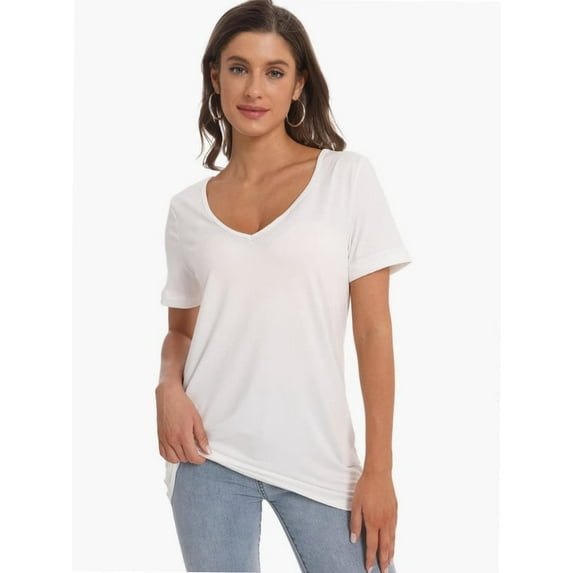 Women's Oversized T Shirts Tees Half Sleeve V Neck