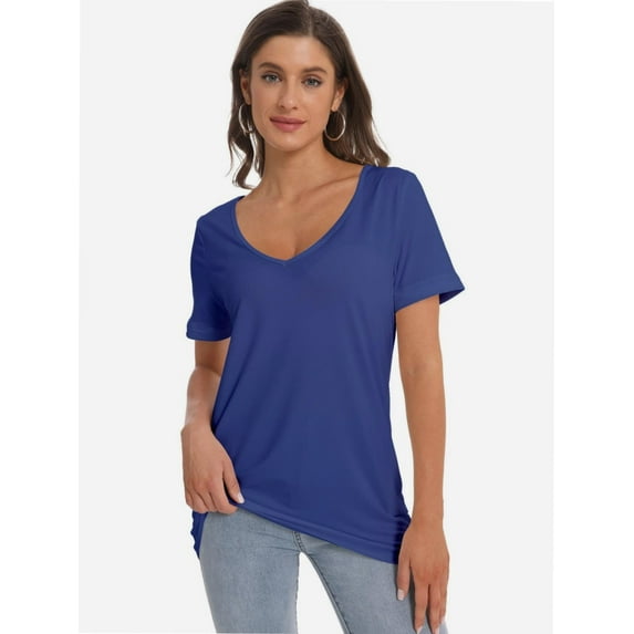 Women's Oversized T Shirts Tees Half Sleeve V Neck