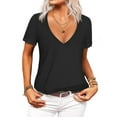 thumbnail image 1 of Women's Oversized T Shirts Tees Half Sleeve V Neck, 1 of 5
