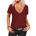 thumbnail image 1 of Women's Oversized T Shirts Tees Half Sleeve V Neck, 1 of 5