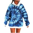 thumbnail image 1 of Women's Oversized Tie Dye Hoodies Trendy Casual Pullover Sweatshirt 2025 Fall Winter Loose Tunic Tops with Pocket, 1 of 5