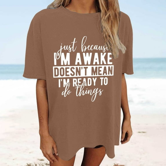 Women's Oversized Top Vintage Loose Short Sleeve T Shirt Womens Long Tee Shirt Workout T Shirts Women Women Short Sleeve Tee Shirts Womens Neck Long Sleeve Thermal Shirts Womens Athletic Wear Tee