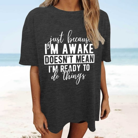 Women's Oversized Top Vintage Loose Short Sleeve T Shirt Womens Long Tee Shirt Workout T Shirts Women Women Short Sleeve Tee Shirts Womens Neck Long Sleeve Thermal Shirts Womens Athletic Wear Tee