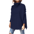 thumbnail image 1 of Women's Oversized Turtleneck Batwing Sleeve Spilt Casual Loose Knit Tunic Pullover Sweater Tops \ Fall Outfits, 1 of 6