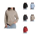 thumbnail image 1 of Women's Oversized Turtleneck Knit Pullover Sweater â Soft High Neck Long Sleeve with Split Hem, Loose Fit Casual Fall Winter Jumper Top, 1 of 4