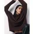 thumbnail image 1 of Women's Oversized Turtleneck Sweater, Loose Long Sleeve Ribbed Knit Pullover for Everyday Wear, 1 of 6