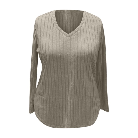 Women's Oversized V-Neck Knit Hoodless - Fall Winter Long Sleeve Solid Color Comfort Pullover Top For St Patricks Day Outfits,Size:XL