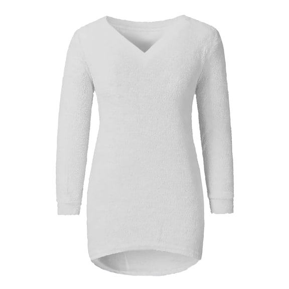 Women's Oversized V-Neck Knit Sweater - Fall Winter Drop Shoulder Long Sleeve Solid Color Comfort Pullover Top For St Patricks Day Outfits,Size:3XL
