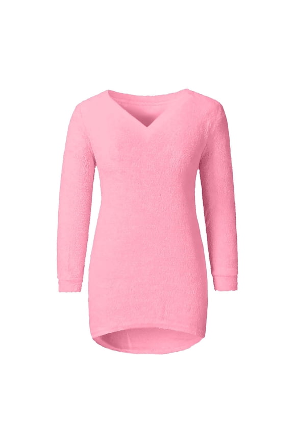 Women's Oversized V-Neck Knit Sweater - Fall Winter Drop Shoulder Long Sleeve Solid Color Comfort Pullover Top For St Patricks Day Outfits,Size:XXL
