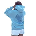 thumbnail image 1 of Women’s Oversized Vintage Protect the Ocean Graphic Embroidery Hoodie Preppy Sweatshirt for Teens, 1 of 7