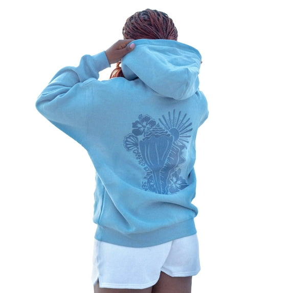 Women’s Oversized Vintage Protect the Ocean Graphic Embroidery Hoodie Preppy Sweatshirt for Teens