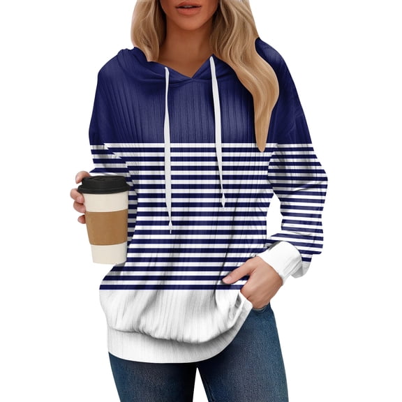 Women's Oversized Winter Cute Retro Geometric Print Thin Hooded Sweatshirt Pullover with No Pocket for Trendy Fall Clothes